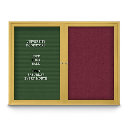 United Visual Products Corkboard, Cork Backing/Satin, 42" x 32" UV4035-SATIN-CORK